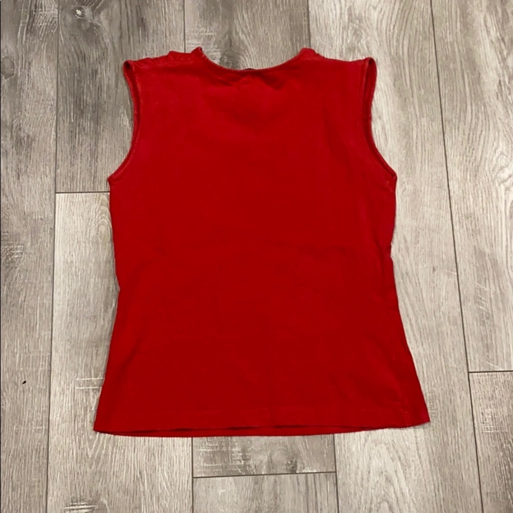 Banana Republic Red Gathered Strap Tank Top - Picture 2 of 5